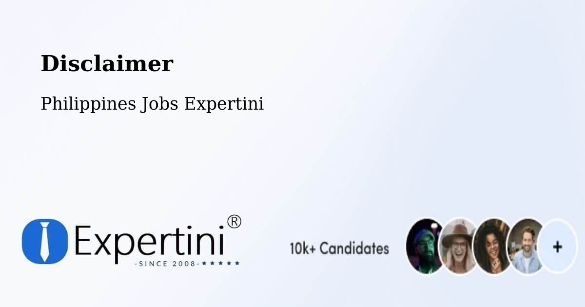 Disclaimer – Bagulin - Philippines Jobs Expertini